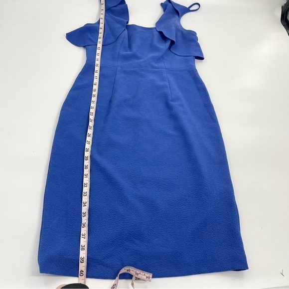 Black Halo Rosette Blue Sheath Dress Ruffle Sleeve Sleeveless‎ Classic 8 - Picture 7 of 16